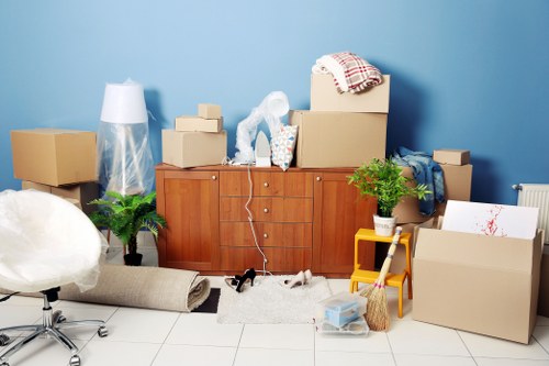 Packing and loading household items into a van