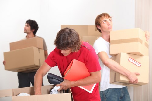 Boxes and furniture being loaded for a Collierswood man and van service