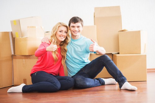 Worker assessing moving risks before transport