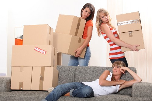 Household items being carefully loaded for a move in Colliers Wood